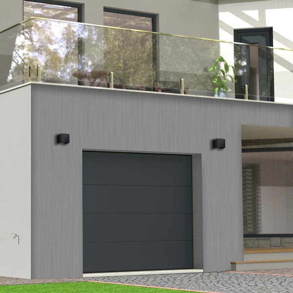 FLEXIDOOR - Porte sectionnelle lisse sans rainures - Grise - 2,5x2,125m - large