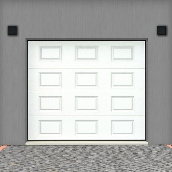FLEXIDOOR - Porte sectionnelle Woodgrain Blanche - 2,5x2,125m - large