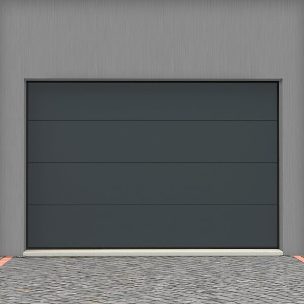 FLEXIDOOR - Porte sectionnelle lisse sans rainures - Grise - L.3xH.2m - large