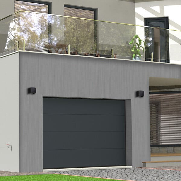 FLEXIDOOR - Porte sectionnelle lisse sans rainures - Grise - L.3xH.2m - large