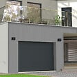 FLEXIDOOR - Porte sectionnelle lisse sans rainures - Grise - L.3xH.2m - vignette