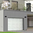 FLEXIDOOR - Porte sectionnelle Woodgrain PLUS - Blanche - H.3,0xL.2,0m - vignette