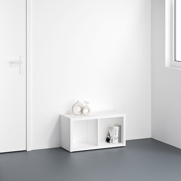 MODE DE VIE - Meuble 2 cases Cubyx - PVC - Blanc - H69,5xL37xP29,5cm - large