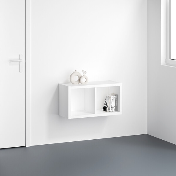 MODE DE VIE - Meuble 2 cases Cubyx - PVC - Blanc - H69,5xL37xP29,5cm - large