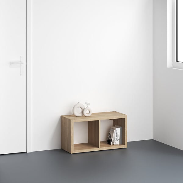MODE DE VIE - Meuble 2 cases Cubyx en PVC - Chêne - H69,5xL37xP29,5cm - large