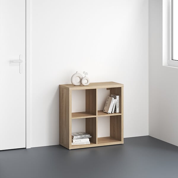 MODE DE VIE - Meuble 4 cases Cubyx - PVC - Chêne sanoma - L69,5xH69,5xP29,5cm - large