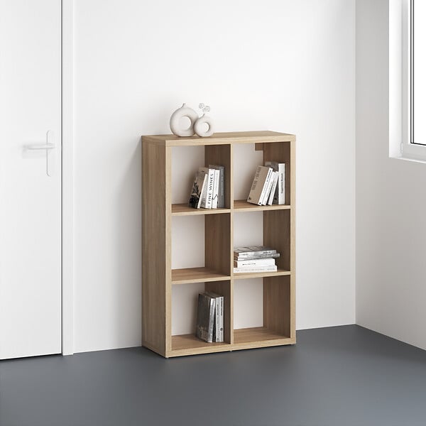 MODE DE VIE - Meuble 6 cases PVC Cubyx - Chêne sanoma - H102xL69,5xP29,5cm - large