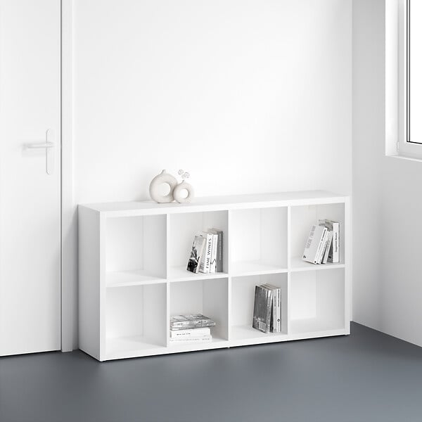 MODE DE VIE - Meuble 8 cases Cubyx en PVC - Blanc - H134,5xL69,5xP29,5cm - large