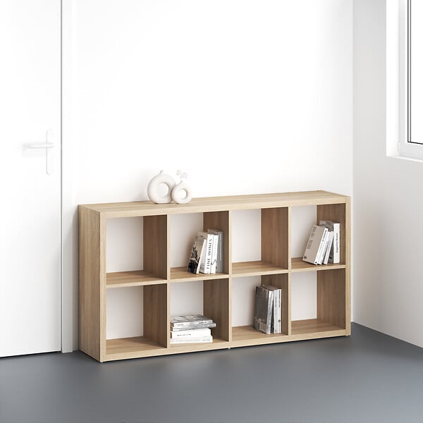MODE DE VIE - Meuble 8 cases Cubyx - Chêne sanoma - H134.5xL69.5xP29.5cm - large