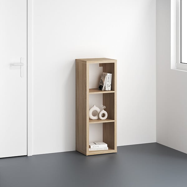 MODE DE VIE - Meuble 3 cases Cubyx - PVC - Chêne sanoma - H102xL37xP29,5cm - large