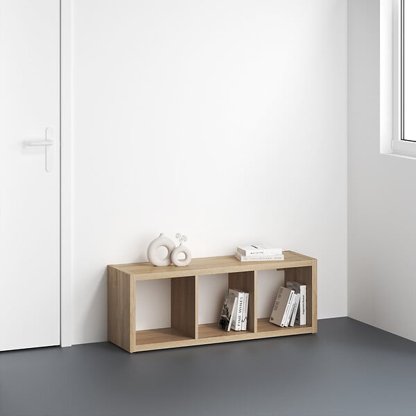 MODE DE VIE - Meuble 3 cases Cubyx - PVC - Chêne sanoma - H102xL37xP29,5cm - large