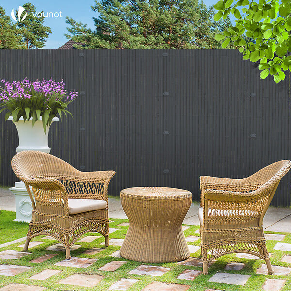 VOUNOT - Canisse PVC brise vue ultra renforce avec attaches de fixation 80x500cm gris - large