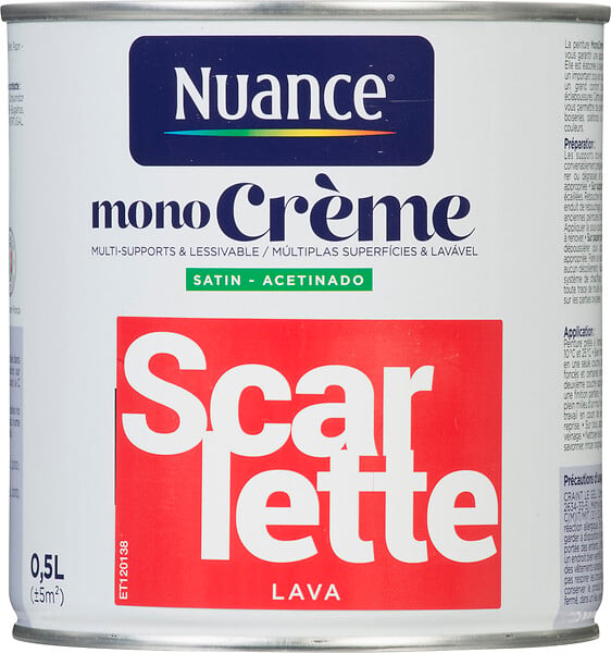 NUANCE - Peinture MonoCrème - Scarlette - Satin - 0,5L - large