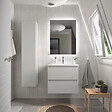 PLANETE BAIN - Meuble salle de bain - 70 cm - Avec plan vasque - Blanc mat - A suspendre - KARAIB - vignette