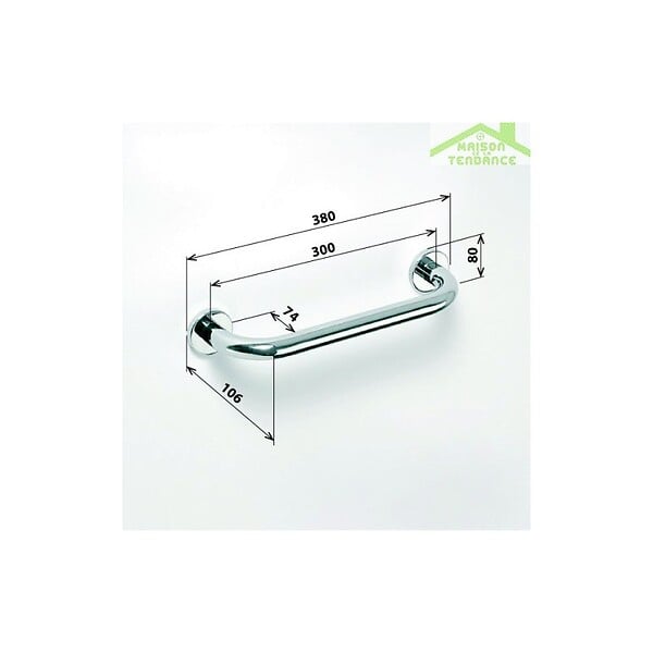 BEMETA - Barre de maintien de douche HELP en acier inoxydable - large