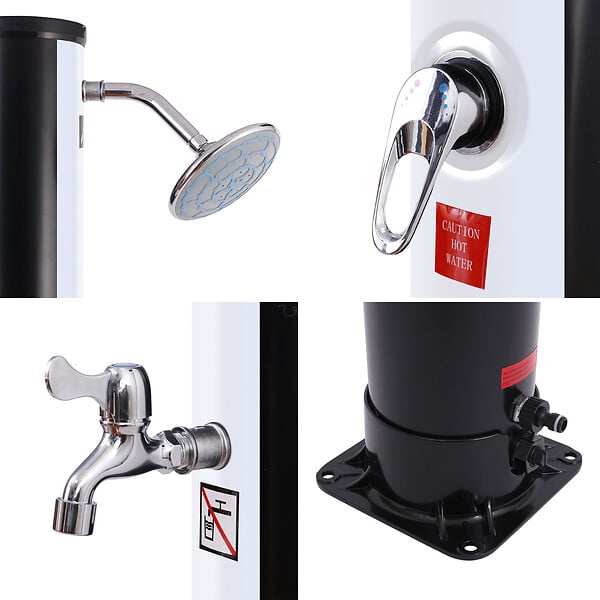 HAPPY GARDEN - Douche solaire MOOREA noire et argent 18L - large