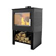 SUPRA - Poêle à Bois Fonte étanche 8.7kw, Odélya Bûcher, Noir - FR9016150B - vignette