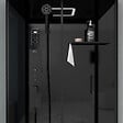 AURLANE - Cabine de douche Hydromassante 115x90x218 cm - Porte coulissante - Fonds & Profilés Noir Mat - vignette