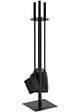 VOUNOT - Serviteur de cheminée ensemble 4 pieces en metal noir - vignette