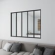 AICA SANITAIRE - Verrière intérieure aluminium noir mat 153x108cm 5 vitrage et carreaux verrière fixe kit de verrière - vignette