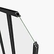 AICA SANITAIRE - Verrière intérieure aluminium noir mat 93x108cm 3 vitrage et carreaux verrière fixe kit de verrière - vignette