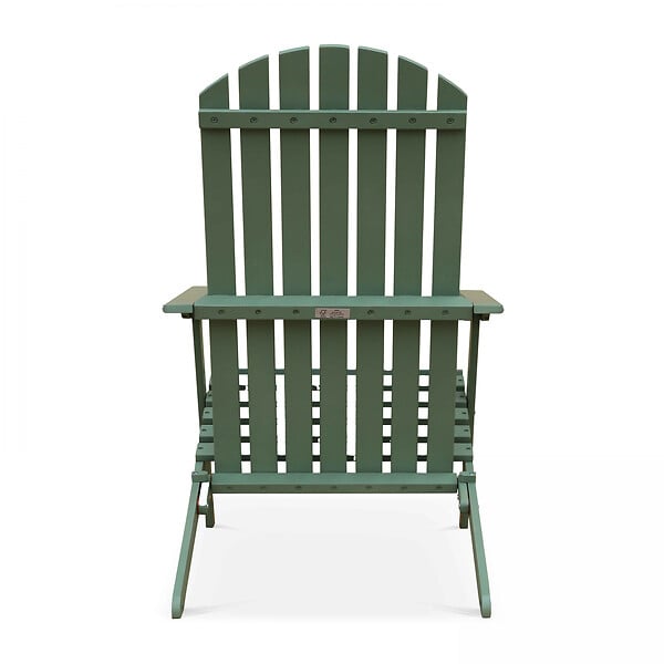 OVIALA - Fauteuil relax pliant en bois d'eucalyptus vert - Calgary - large