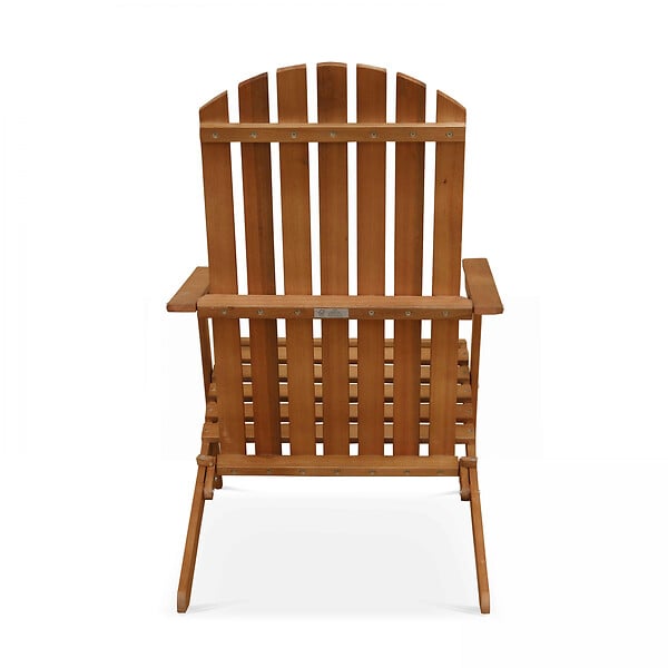 OVIALA - Fauteuil relax pliant en bois d'eucalyptus bois - Calgary - large