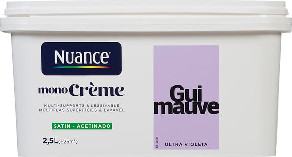 NUANCE - Peinture MonoCrème - Gui-mauve - Satin - 2,5L - large