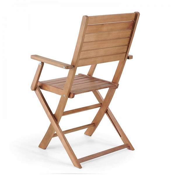 OVIALA - Lot de 2 fauteuils en bois d'eucalyptus - Canet - large