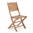 OVIALA - Lot de 2 chaises pliantes en bois d'eucalyptus - Canet - vignette