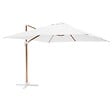 OVIALA - Parasol déporté carré 3x3m effet bois écru - Brescia - vignette
