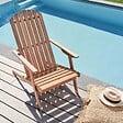OVIALA - Fauteuil relax pliant en bois d'eucalyptus bois - Calgary - vignette