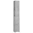 VIDAXL - vidaXL Armoire de bain gris béton 25x26,5x170 cm bois d'ingénierie - vignette