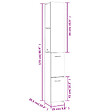 VIDAXL - vidaXL Armoire de salle de bain noir 25x26,5x170 cm bois d'ingénierie - vignette