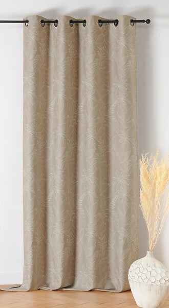 LINDER - Rideau thermique occultant Bengale - Ficelle - L.140xH.240cm - large