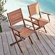 OVIALA - Lot de 2 fauteuils en bois d'eucalyptus - Canet - vignette