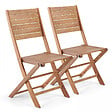 OVIALA - Lot de 2 chaises pliantes en bois d'eucalyptus - Canet - vignette
