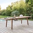 OVIALA - Table de terrasse extensible en bois d'eucalyptus 8 à 10 places - Canet - vignette