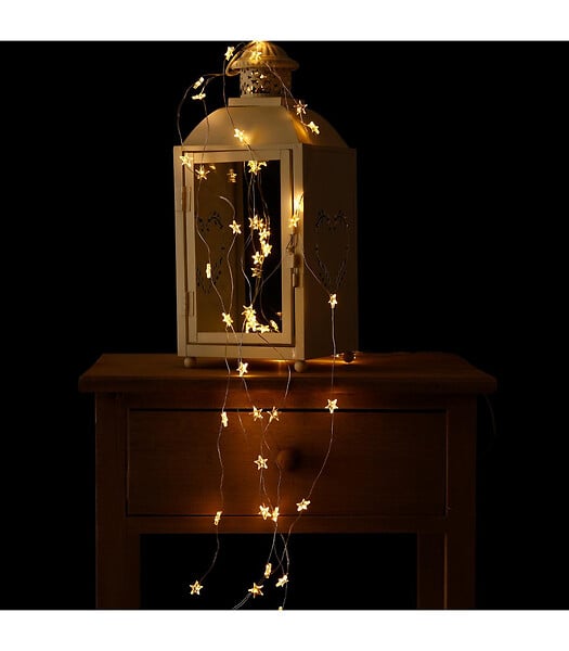 FEERIC LIGHTS & CHRISTMAS - Guirlande lumineuse Intérieur 60 LED Blanc lumière fixe sur 1.20 m - large