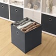 MODE DE VIE - Panier de rangement intissé - Gris anthracite - L - vignette