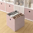 MODE DE VIE - Panier de rangement intissé - Rose poudre - L - vignette
