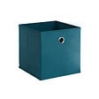 MODE DE VIE - Panier de rangement intissé - Bleu paon - 31x31cm - vignette
