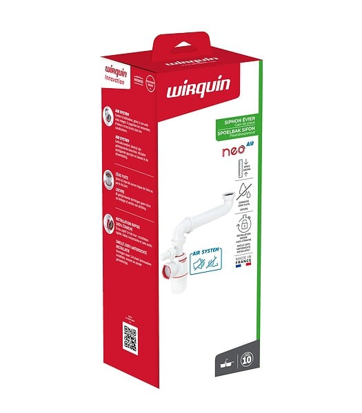 WIRQUIN - Siphon WIRQUIN NEO AIR évier déporté 1 bac avec tubulure - WIRQUIN - large