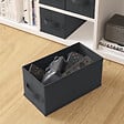 MODE DE VIE - Panier de rangement intissé - Gris anthracite - XS - vignette