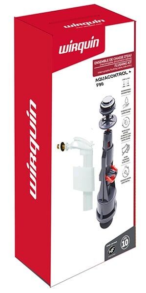 WIRQUIN - Ensemble chasse d eau mecanisme aquacontrol + robinet f90 - large