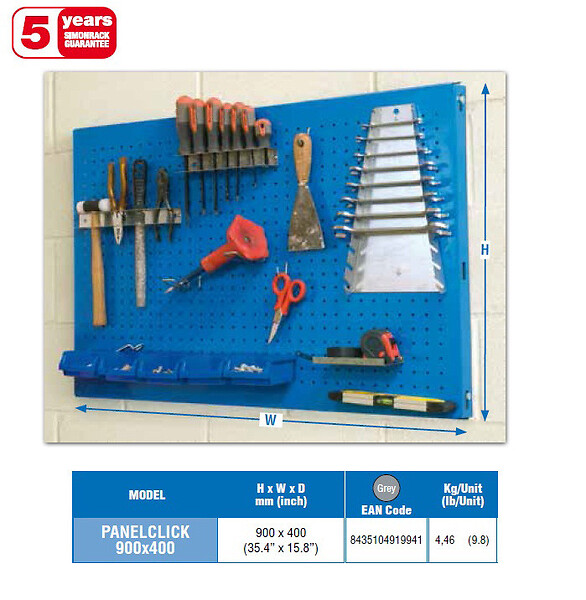 SIMON RACK - SimonRack - Panneau mural de rangement 900x400mm Gris foncé - PANELCLICK 900x400 Simon Rack - large