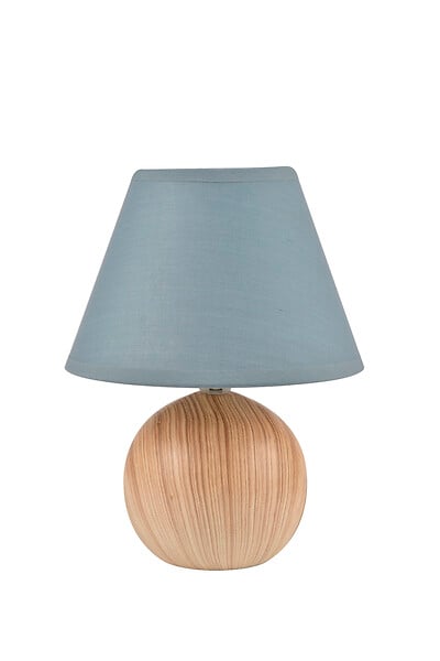 COREP - Lampe céramique naturel/pétrole Corep MINI LOU H25,5cm. - large