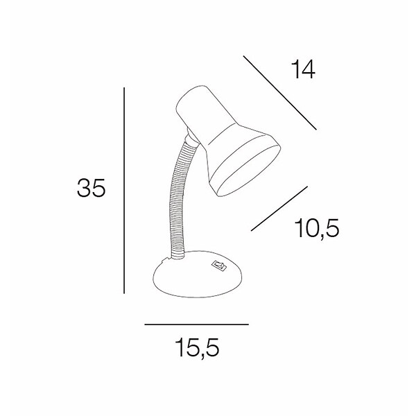 COREP - Lampe de bureau métal Best Pétrole 15 W - large