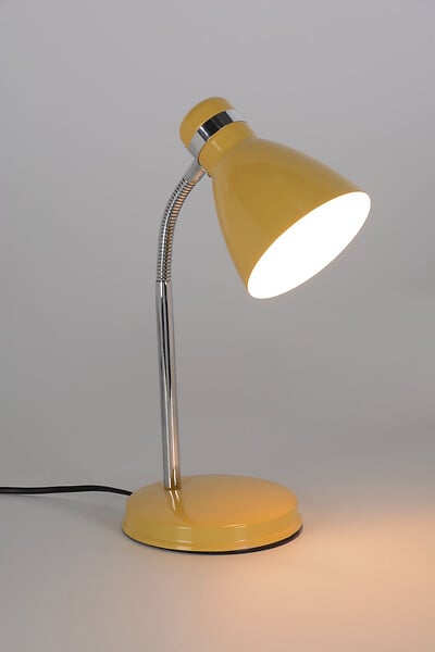 COREP - Lampe de bureau métal rotin CALLY Moutarde 15W - large