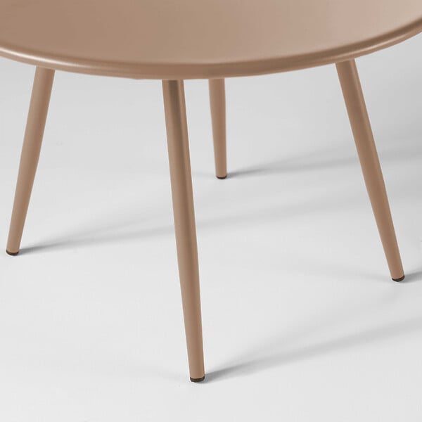 OVIALA - Table basse de jardin ronde en métal taupe 50 cm - Palavas - large